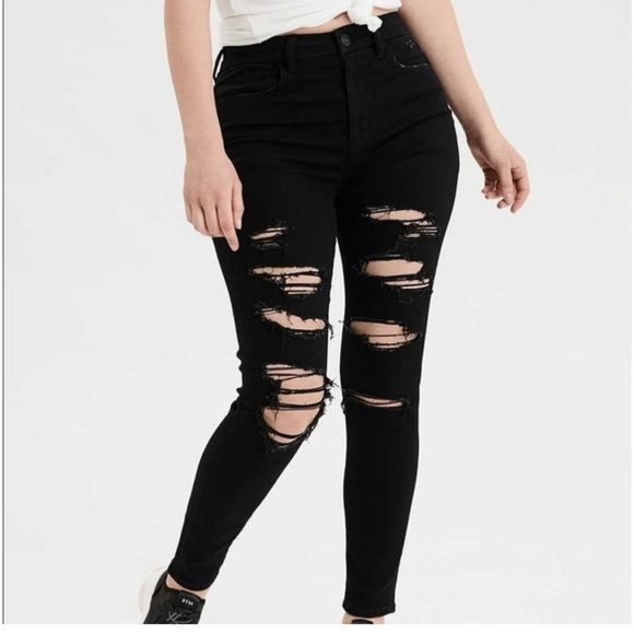 AEO black next level stretch curvy hi rise jegging - Picture 1 of 12